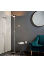 Netlighting Rome Mother & Child Floor Lamp Satin Chrome Opal Glass G9 in Grey - thumbnail 2