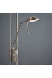 Netlighting Rome Mother & Child Floor Lamp Satin Chrome Opal Glass G9 in Grey - thumbnail 4