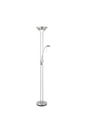 Netlighting Rome Mother & Child Floor Lamp Satin Chrome Opal Glass G9 in Grey