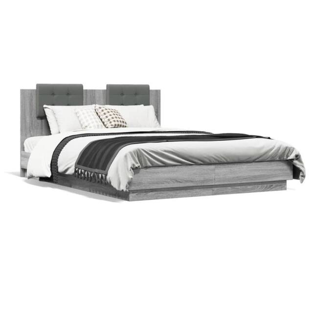 Berkfield Home Bed Frame without Mattress Grey Sonoma 120x200 cm - Size: Small Double - image 1