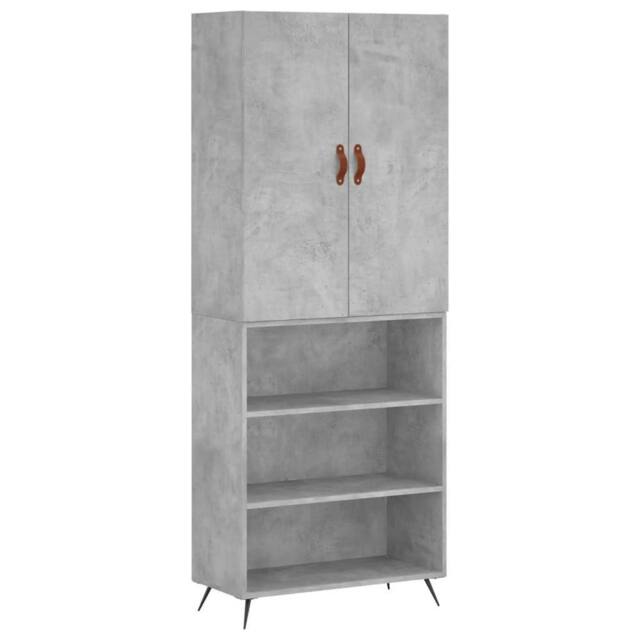 Berkfield Home Highboard Concrete Grey 69.5x34x180 cm Engineered Wood - image 1