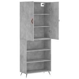 Berkfield Home Highboard Concrete Grey 69.5x34x180 cm Engineered Wood - thumbnail 4