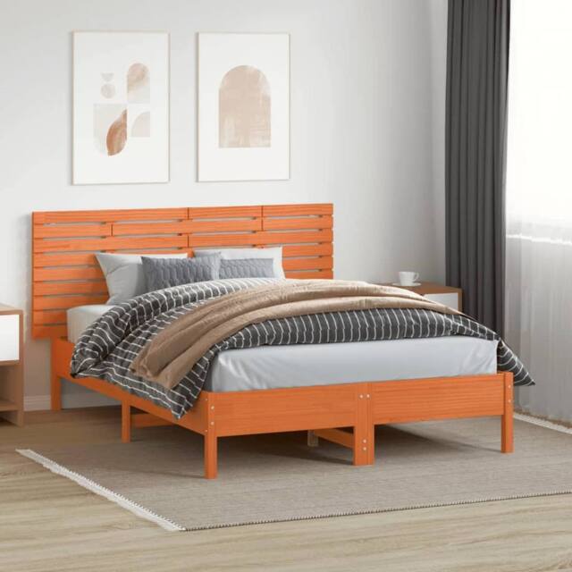 Berkfield Home Wall Headboard 166x3x63 cm Solid Wood Pine in Tan - Size: 166 x 3 x 63 cm - image 1