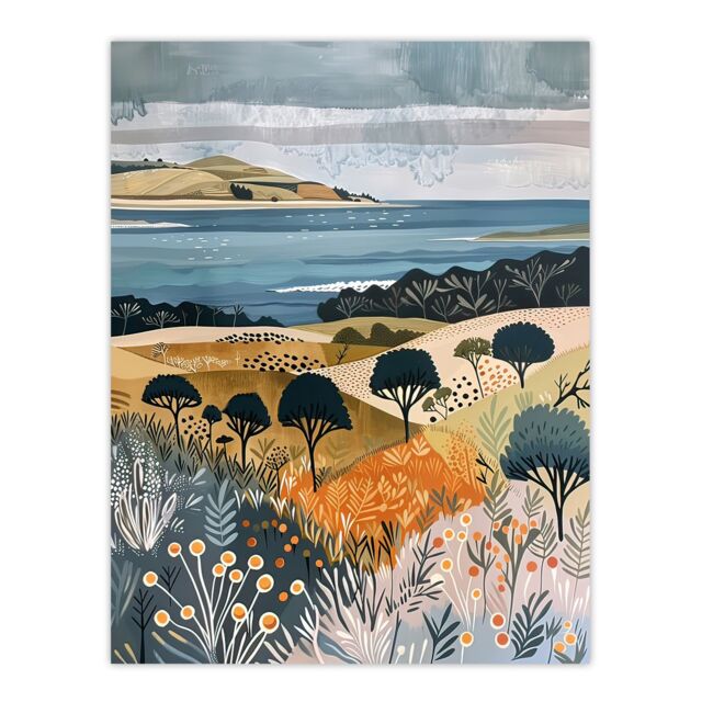 "Artery8 Black Isle Cromarty Scottish Highlands Painting Wall Art Print - Size: W24"" x H32""" - image 1