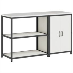 Berkfield Home Kitchen Storage Set with Shelf with Storage with Door Adjustable 2 pcs White 150 x 50 x 92 cm - thumbnail 2