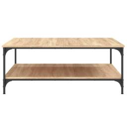 Berkfield Home Decorative Coffee Table Sonoma Oak 100x100x40 cm Engineered Wood in Tan - Size: 100 x 100 x 40 cm - thumbnail 5