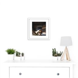 Artery8 Lievens Still Life With Books Painting 8X8 Inch Square Wooden Framed Wall Art Print Picture with Mount in White - thumbnail 2