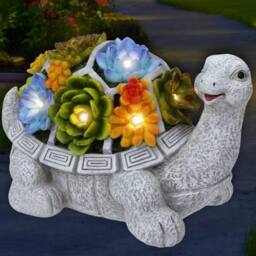 EONLION Garden Turtle Stone Statue with LED Lights - thumbnail 3