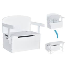 Costway Kids Convertible Activity Bench Table 3-in-1 Desk & Chair Set in White