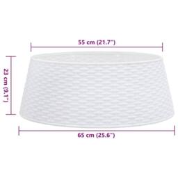 Berkfield Home Beautiful Christmas Tree Skirt White √ò65x23 cm Plastic - Size: 65x23 cm - thumbnail 9