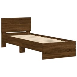 Berkfield Home Bed Frame without Mattress with Headboard Brown Oak 90x200 cm - thumbnail 2