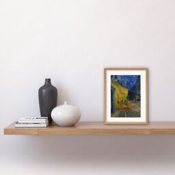 "Artery8 Wall Art Print Van Gogh Cafe Terrace at Night Place du Forum Painting Artwork Framed 9X7 Inch in Beige - Size: W7"" x H9""" - thumbnail 2