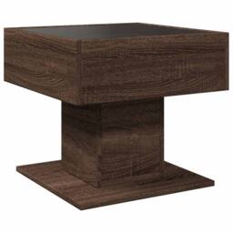 Berkfield Home Decorative Coffee Table with LED Brown Oak 50x50x45 cm Engineered Wood - Size: 50 x 50 x 45 cm - thumbnail 8