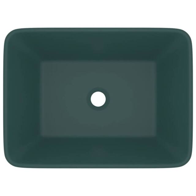 Berkfield Home Luxury Wash Basin Matt Dark Green 41x30x12 cm Ceramic - Size: 41 x 30 x 12 cm - image 1