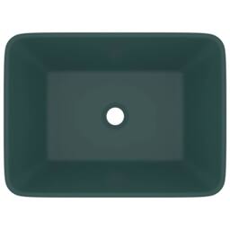 Berkfield Home Luxury Wash Basin Matt Dark Green 41x30x12 cm Ceramic - Size: 41 x 30 x 12 cm - thumbnail 1