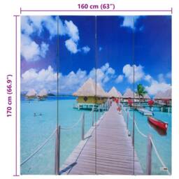 Berkfield Home Decorative Folding Room Divider 160x170 cm Beach - thumbnail 7