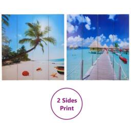 Berkfield Home Decorative Folding Room Divider 160x170 cm Beach - thumbnail 4