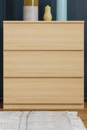 HD Designs Denver 3 Drawer Chest of Drawers Storage in Brown - thumbnail 3