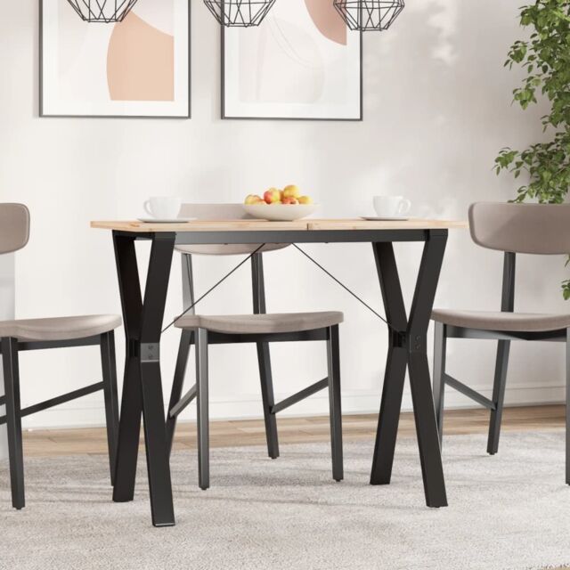 Berkfield Home Dining Table Legs Y-Frame 80x40x73 cm Steel in Black - Size: 80 x 40 x 73 cm - image 1
