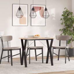 Berkfield Home Dining Table Legs Y-Frame 80x40x73 cm Steel in Black - Size: 80 x 40 x 73 cm - thumbnail 3