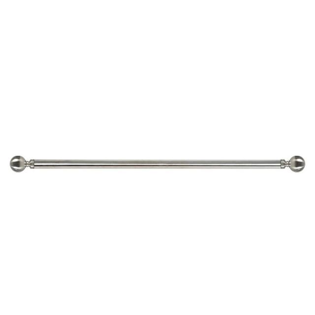 VOGREX Extendable Satin Nickel Steel Curtain Rod Set in Silver - image 1