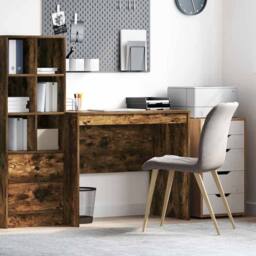 Berkfield Home Modern Computer Desk Smoked Oak Engineered Wood 90 x 50 x 76 cm in Brown - thumbnail 2