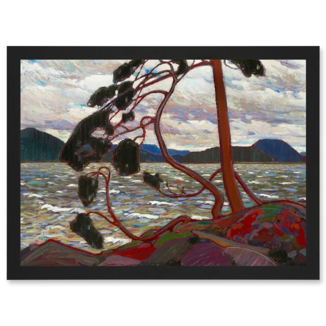 Artery8 Tom Thomson The West Wind Algonquin Park Painting Artwork Framed Wall Art Print A4 in Black - image 1