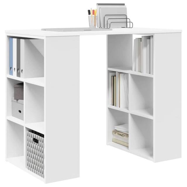 Berkfield Home Elegant White Corner Desk White MDF Medium Storage White Corner Desk - image 1