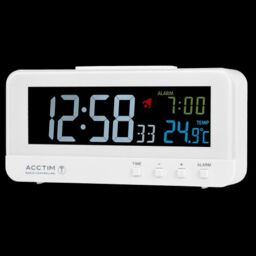 Acctim Rialto Digital Alarm Clock Radio Controlled Crescendo Alarm Thermometer High Contrast Coloured VA Display in White - thumbnail 5