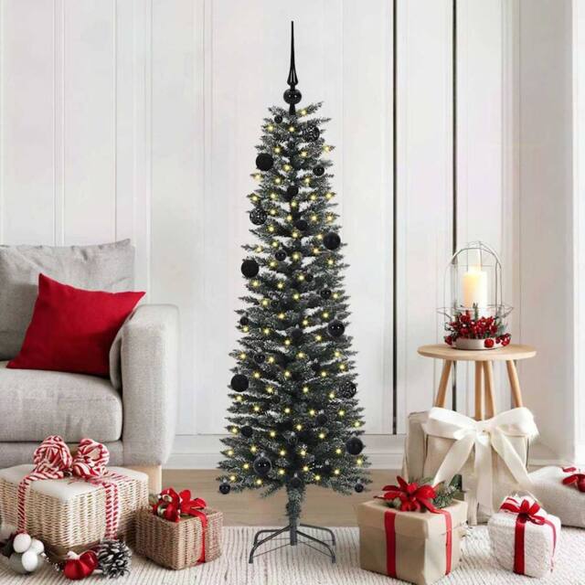 Berkfield Home Artificial Christmas Tree with 150 LEDs Green 43 x 43 x 150 cm - image 1