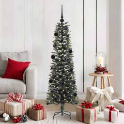 Berkfield Home Artificial Christmas Tree with 150 LEDs Green 43 x 43 x 150 cm - thumbnail 1