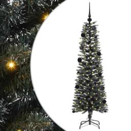 Berkfield Home Artificial Christmas Tree with 150 LEDs Green 43 x 43 x 150 cm - thumbnail 2
