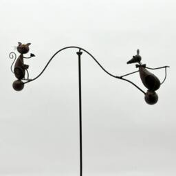 "Minster 51"" Cat & Mouse Garden Weathervanes Spinner - L80 x W80 x H130 cm in Brown" - thumbnail 1
