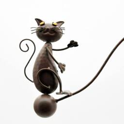 "Minster 51"" Cat & Mouse Garden Weathervanes Spinner - L80 x W80 x H130 cm in Brown" - thumbnail 2