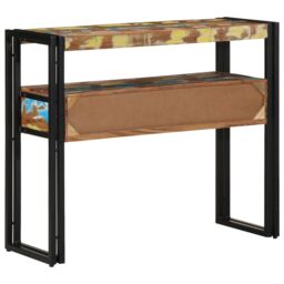 Berkfield Home End Tables Multicolour 90x33x75 cm Solid Reclaimed Wood&Metal in Brown - Size: 90 x 33 x 75 cm - thumbnail 7