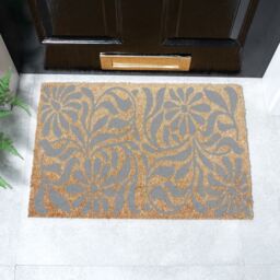 Artsy Mats Grey Flower Swirls Pattern Doormat - Size: 40 cm x 60 cm - thumbnail 2