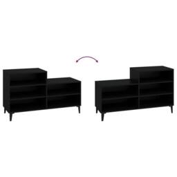 Berkfield Home Shoe Cabinet Black 102x36x60 cm Engineered Wood - Size: 102 x 36 x 60 cm - thumbnail 5