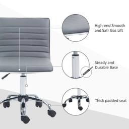 EONLION Mid-Back Adjustable Office Chair in Grey - Size: 100 cm - thumbnail 4