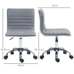 EONLION Mid-Back Adjustable Office Chair in Grey - Size: 100 cm - thumbnail 2