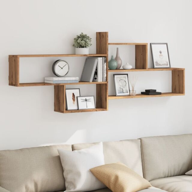 Berkfield Home Wall Shelf Artisian Oak 167.5x18x68 cm Engineered Wood in Brown