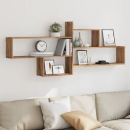 Berkfield Home Wall Shelf Artisian Oak 167.5x18x68 cm Engineered Wood in Brown - thumbnail 1