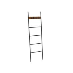 Pirlo Plush Towel Blanket Ladder Shelf Rack With Hooks in Brown - thumbnail 8
