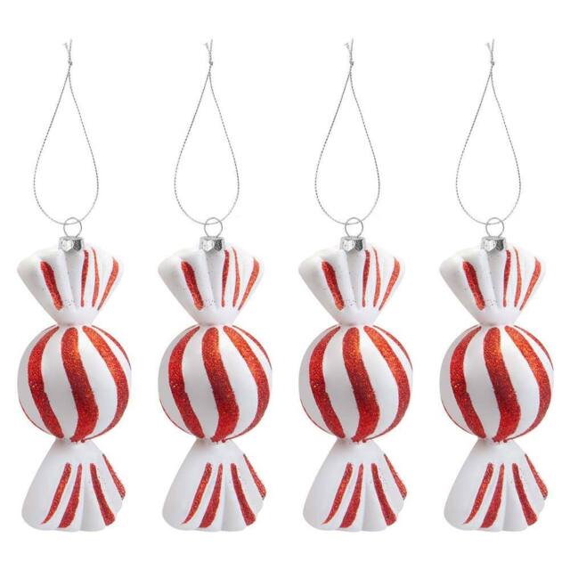 VFM e-Store Christmas Candy Hanging Decoration 17cm x 24cm Red X 4 - Size: 17 cm x 24 cm - image 1