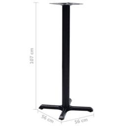 Berkfield Home Sturdy Bistro Table Leg Black 56x56x107 cm Cast Iron - Size: 56 x 56 x 107 cm - thumbnail 6