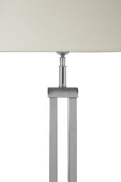 Orsina Modern Table Lamp With Dual Rod Base, High Gloss Nickel Finish & White Fabric Shade, Boutique Accent Lighting in Silver - thumbnail 5