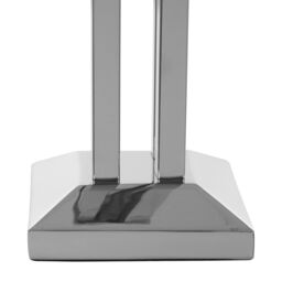 Orsina Modern Table Lamp With Dual Rod Base, High Gloss Nickel Finish & White Fabric Shade, Boutique Accent Lighting in Silver - thumbnail 4