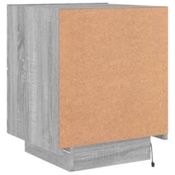 Berkfield Home Bedside Cabinet with LED Lights Grey Sonoma Engineered Wood - thumbnail 9