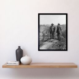 "Artery8 Wall Art Print President Teddy Roosevelt & John Muir Yosemite Valley 1906 USA Black & White Photograph Art Framed - Size: W12"" x H16""" - thumbnail 2