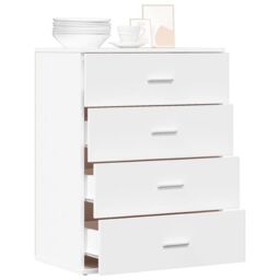 Berkfield Home Sideboard White 60x39x80 cm Engineered Wood - Size: 60 x 39 x 80 cm - thumbnail 4
