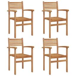 Berkfield Home Garden Stacking Chairs 4 pcs Brown 55.5 x 55.5 x 90 cm - thumbnail 1